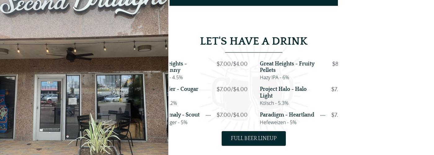 Second Draught Menu