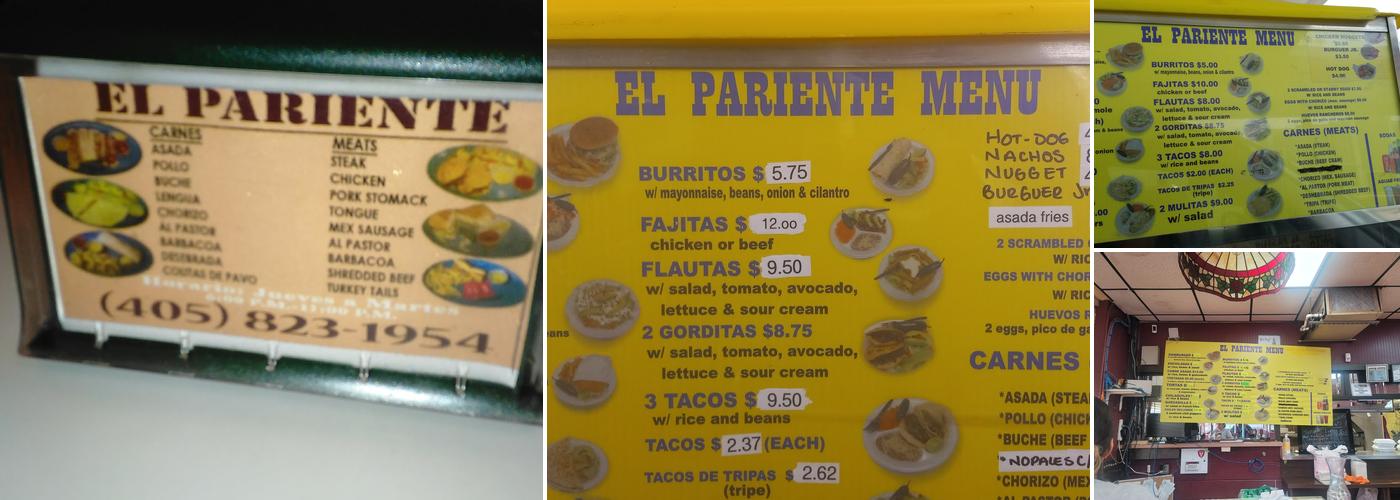 El Pariente Menu