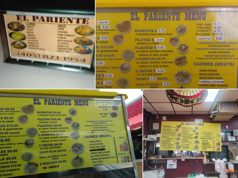 El Pariente Menu