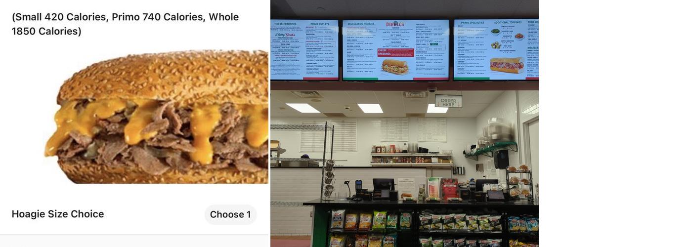 PrimoHoagies Menu