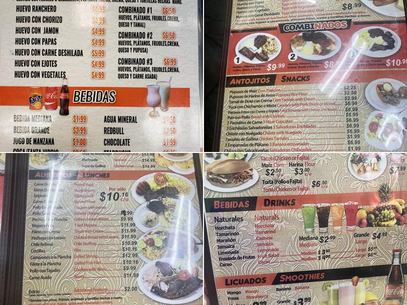 Coma Pronto Comida Salvadorena Menu