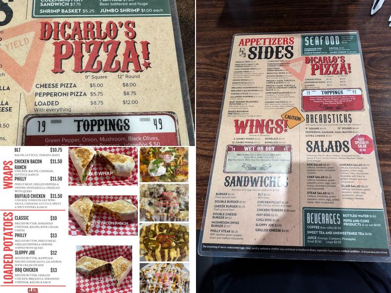 Clair Tavern & Grill Menu