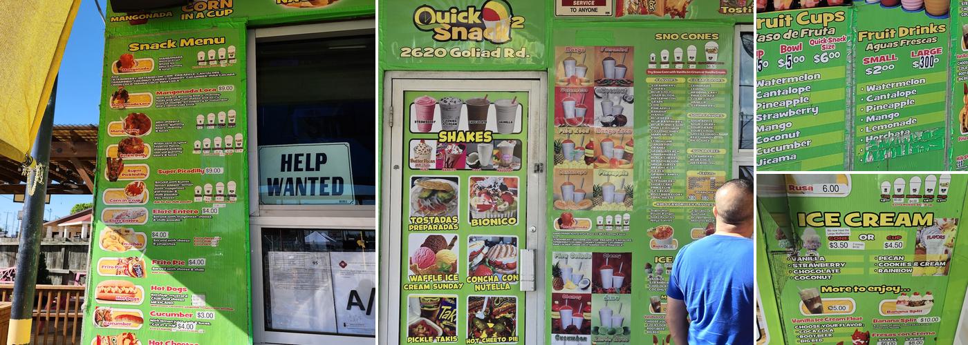Quick Snack Menu