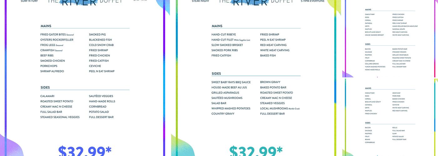 The River Buffet Menu
