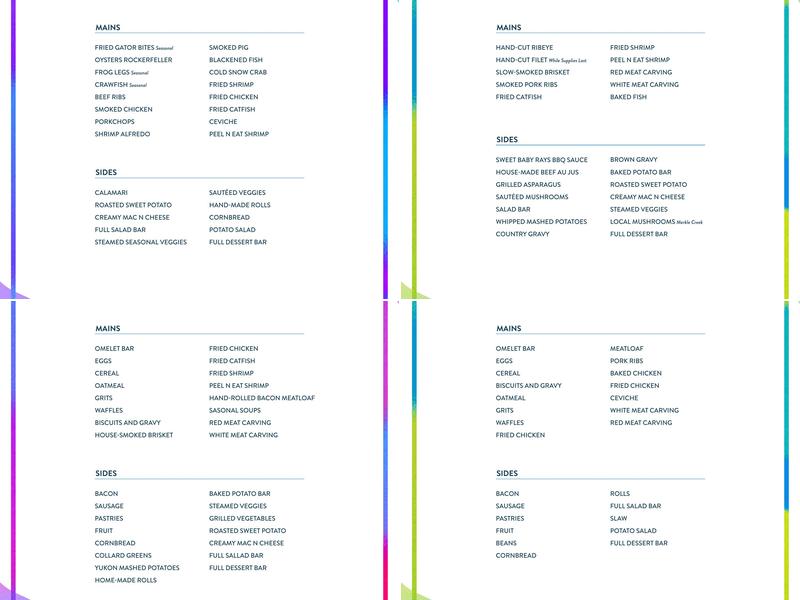 The River Buffet Menu