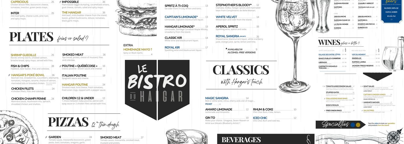 Bistro du Hangar Menu