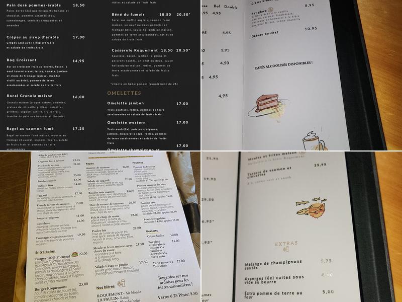 Roquemont - Restaurant & Microbrasserie Menu