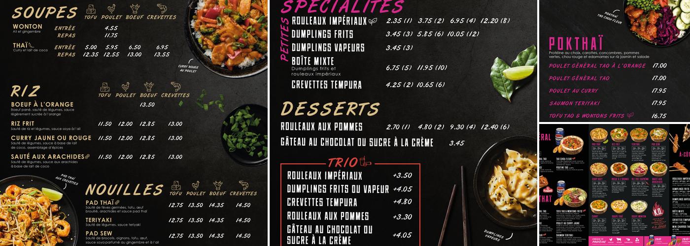 Thaïzone Menu