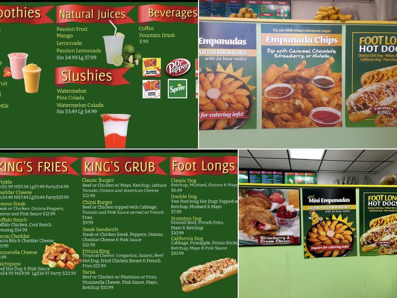 Empanada King Menu
