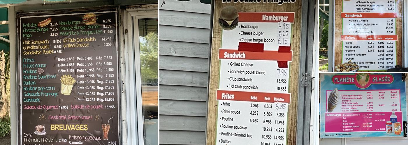 Double Fringale (La) Menu