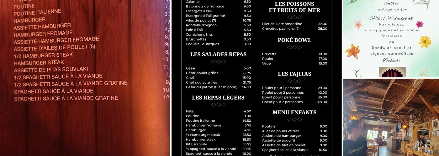 Au Vieux Moulin à Scie Menu