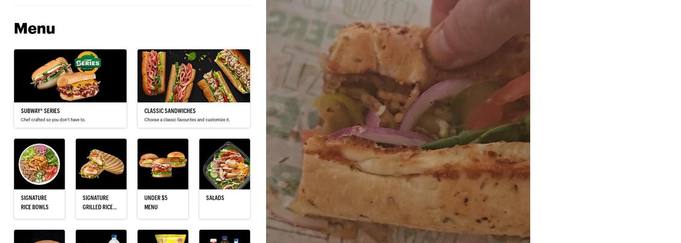 Subway Menu