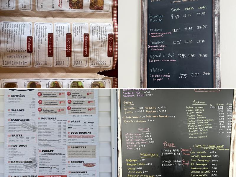 Casse-croute La bonne bouffe Menu