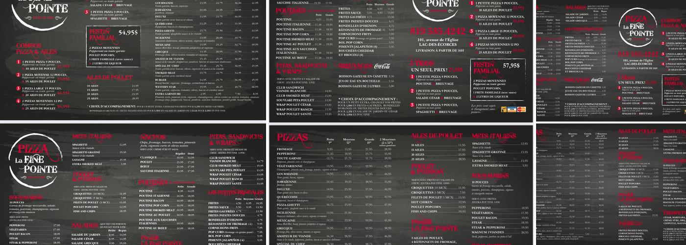 Pizza La Fine Pointe Menu