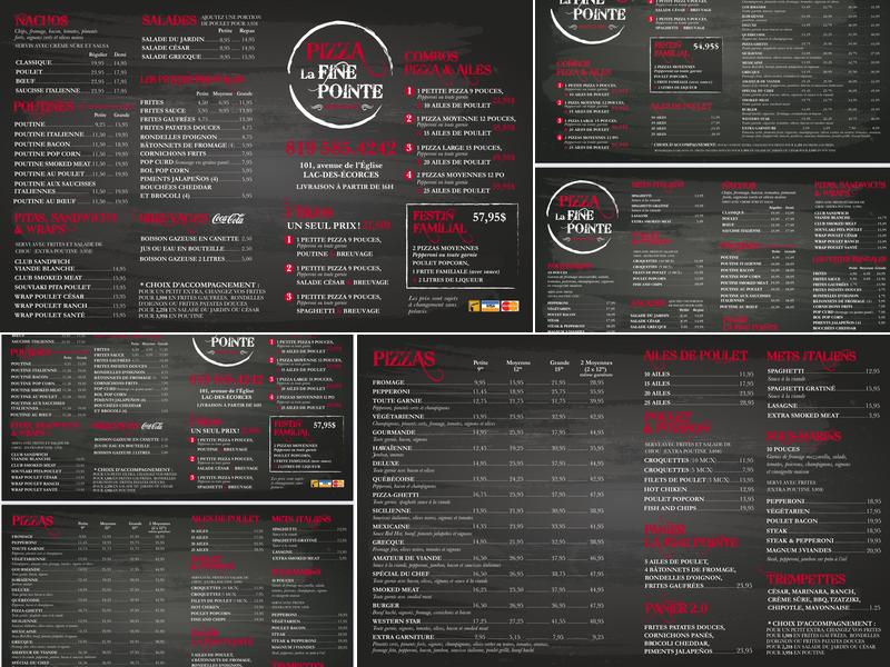 Pizza La Fine Pointe Menu
