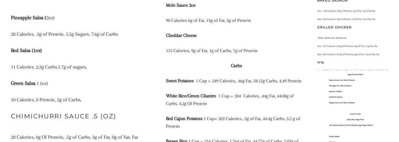 Bizzy Fit Meals Menu