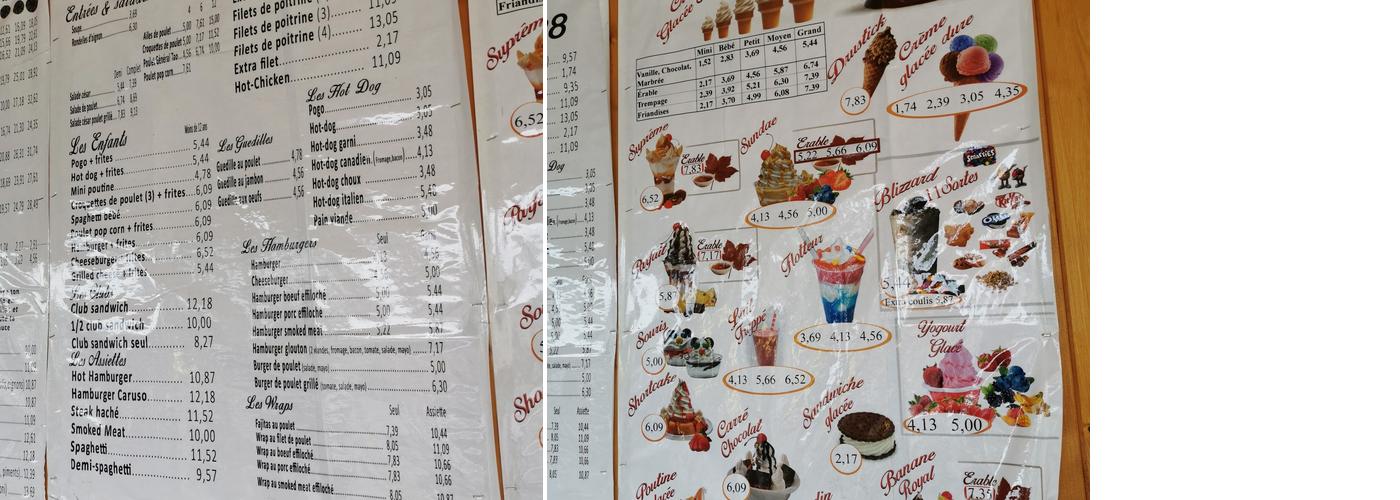 Fringlace Menu