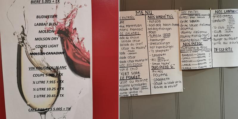 Restaurant Le Relais Enr Menu