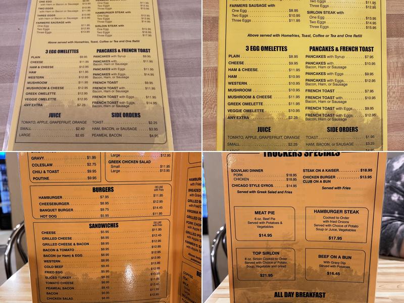 Northway Restaurant & Truck Stop Menu