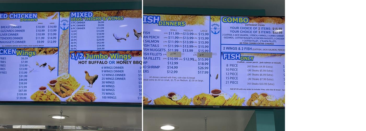 Tony's steak & gyros Menu