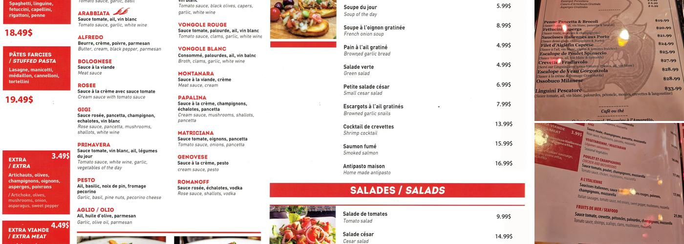 Toro Rosso Menu