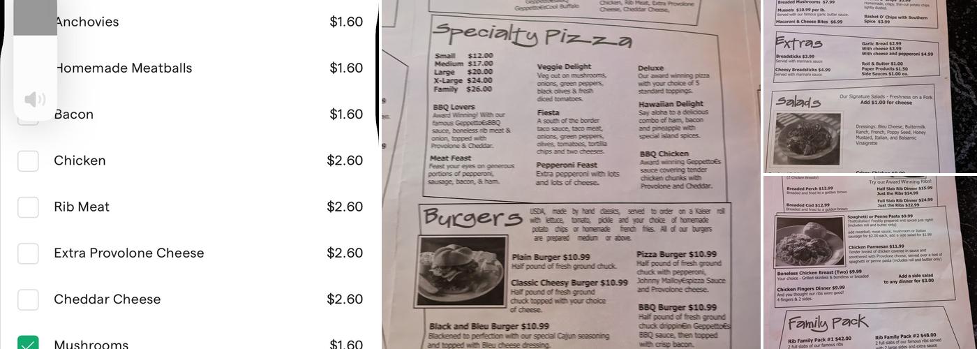 K.C.'S Menu