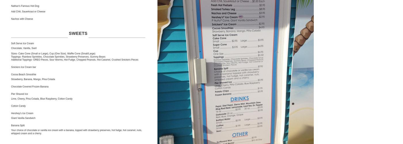 Sea Dogs Cocoa Beach Menu