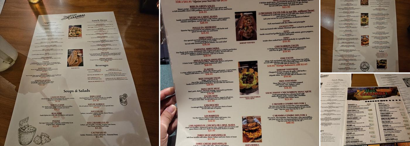 Hay Caramba! Menu