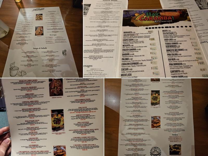 Hay Caramba! Menu