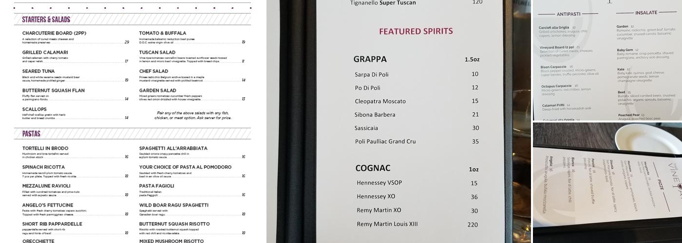 The Vineyard Resto Menu