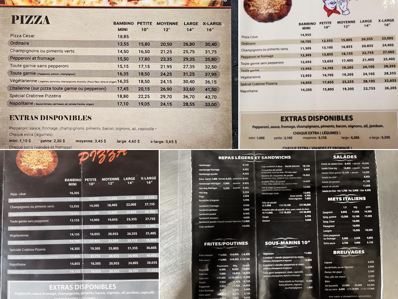 Crabtree Pizzeria Menu