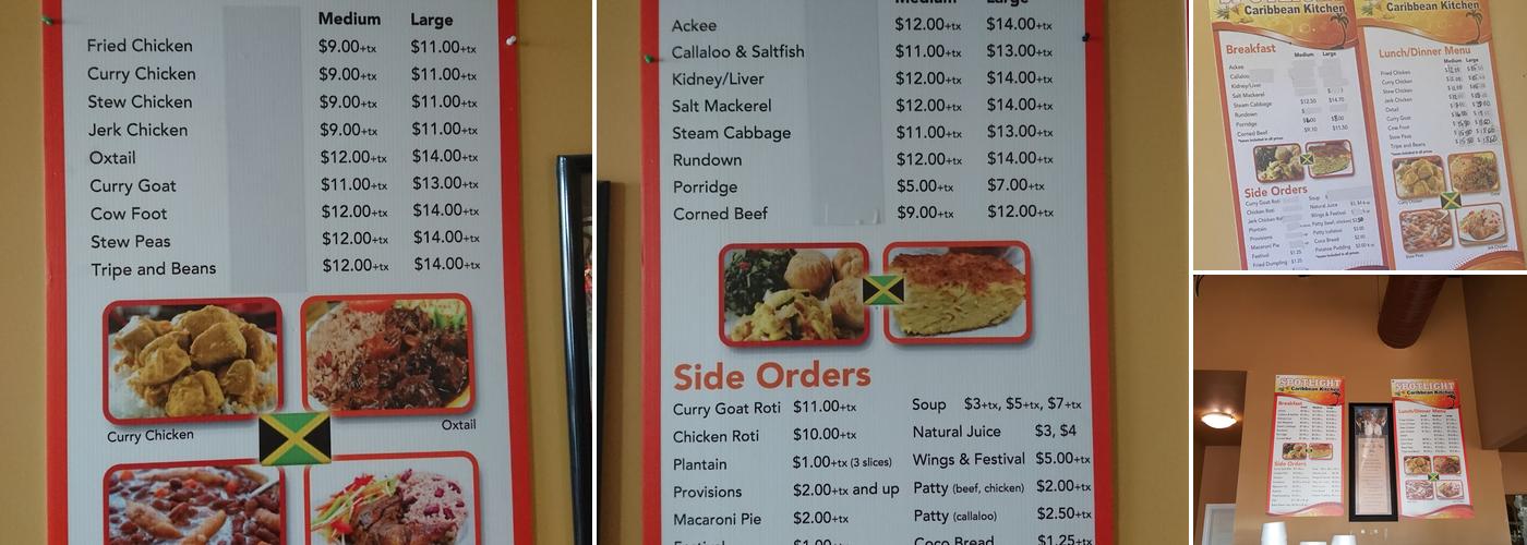 Spotlight Caribbean Kitchen Menu