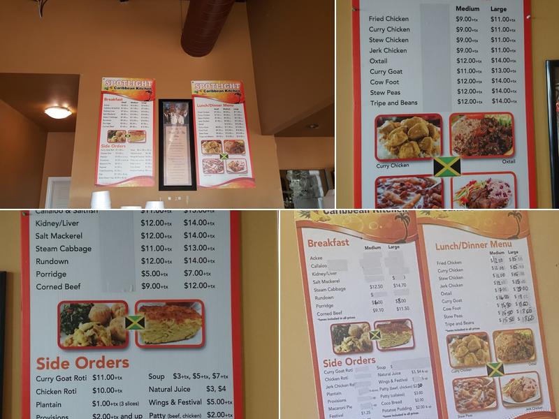 Spotlight Caribbean Kitchen Menu