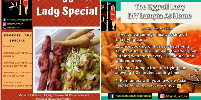Eggroll Lady Menu