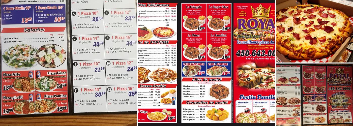 Royal Pizza - Laurentides Menu