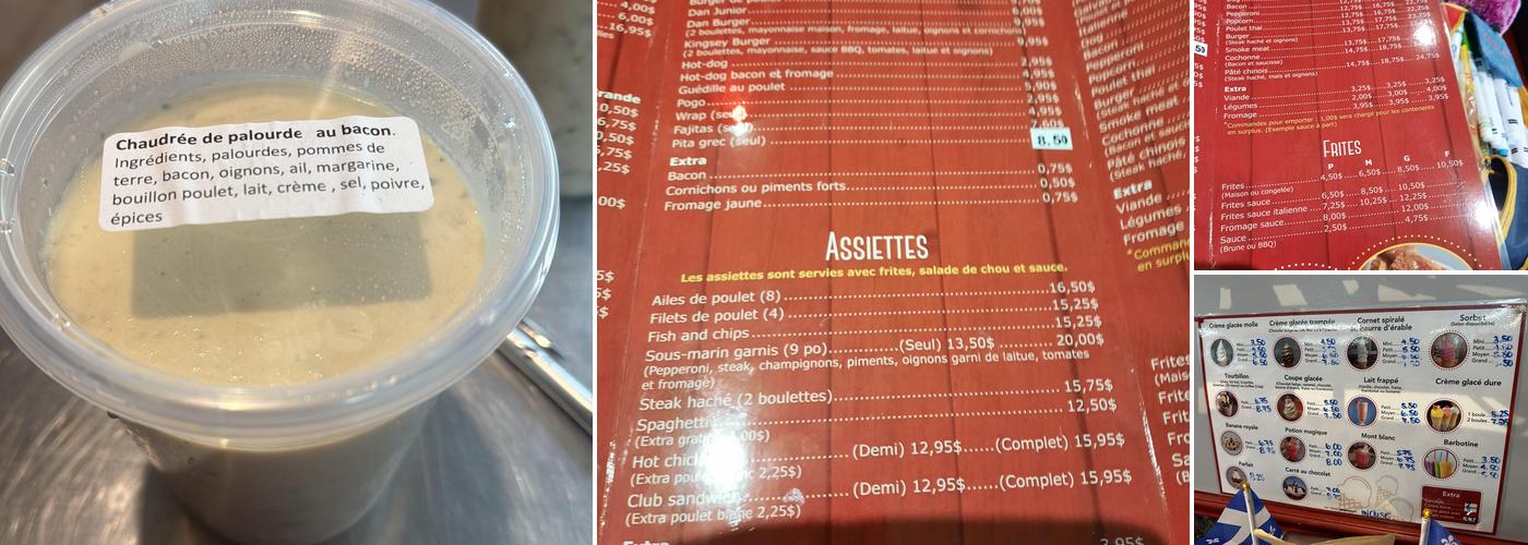 Resto-Cantine La B.A. Menu