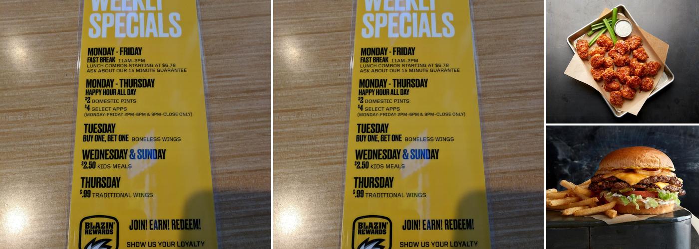 Buffalo Wild Wings Menu