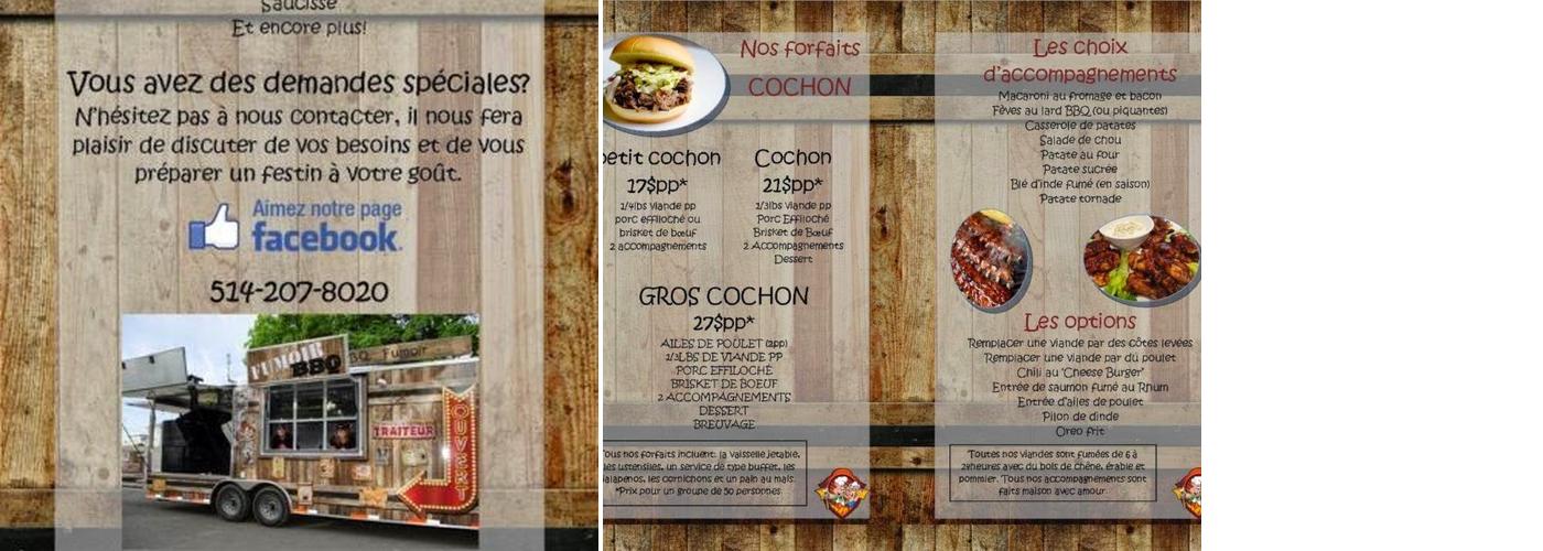 Fumoir-Traiteur Les Deux Têtes de Cochon Menu