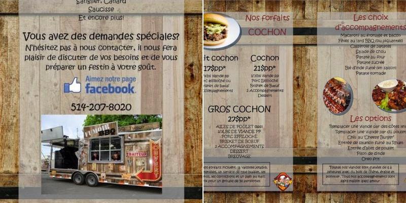 Fumoir-Traiteur Les Deux Têtes de Cochon Menu