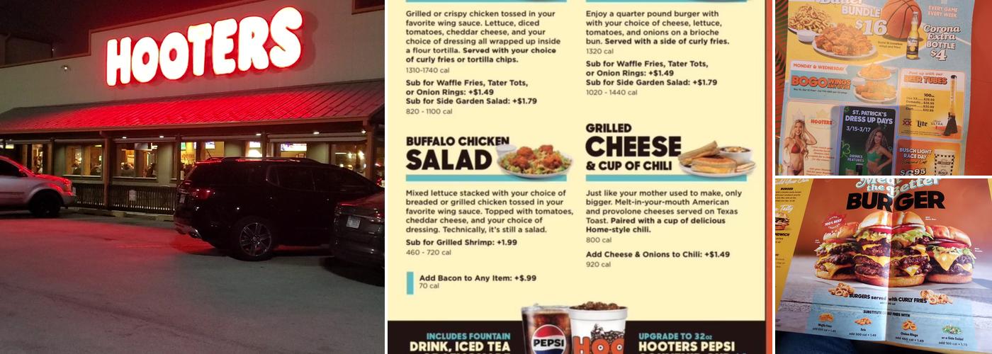 Hooters Menu
