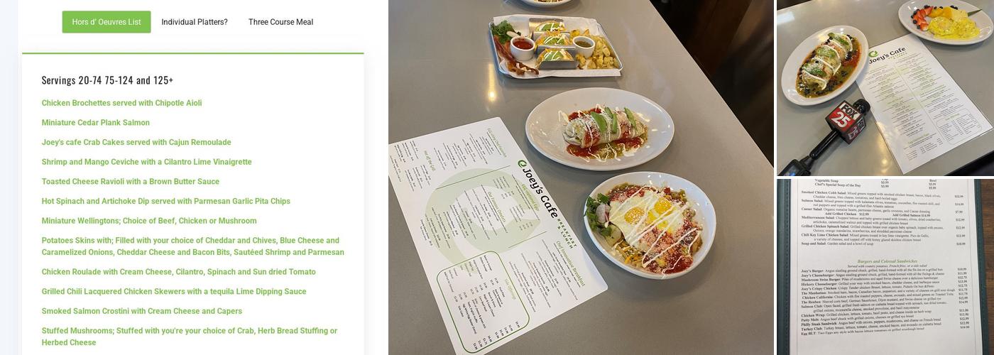 joey's Cafe 2nd Menu