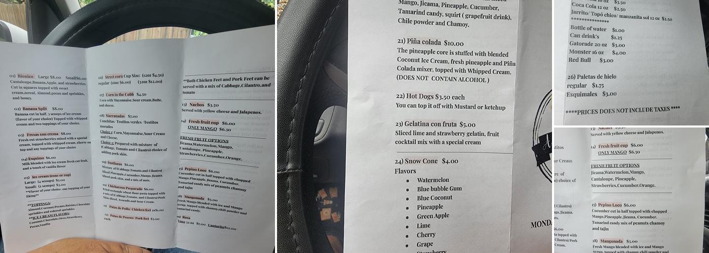 Antojitos Mary’s Menu