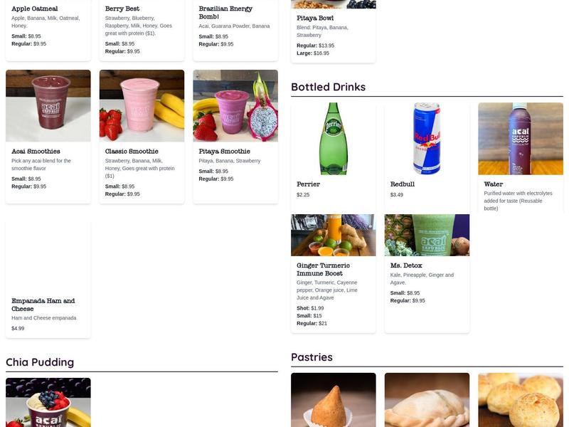 Acai Republic Menu