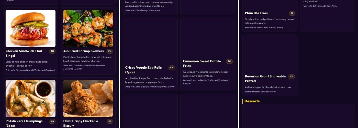 Black Parakeetz Paint, Swig & Sing! Menu