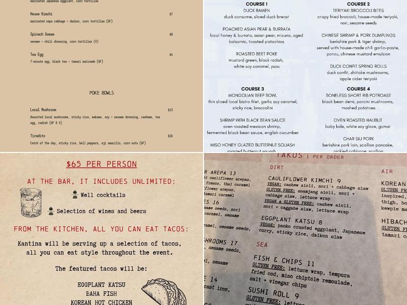 Kantina Menu