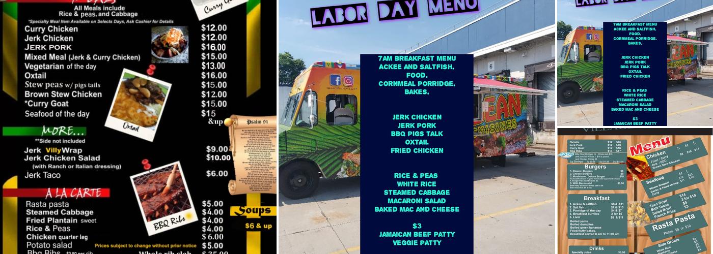 Caribbean village cuisines inc. Menu