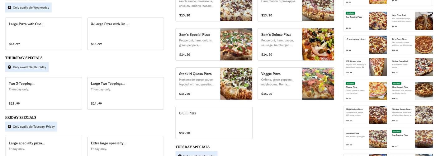 Slice of Italy Pizzeria Menu