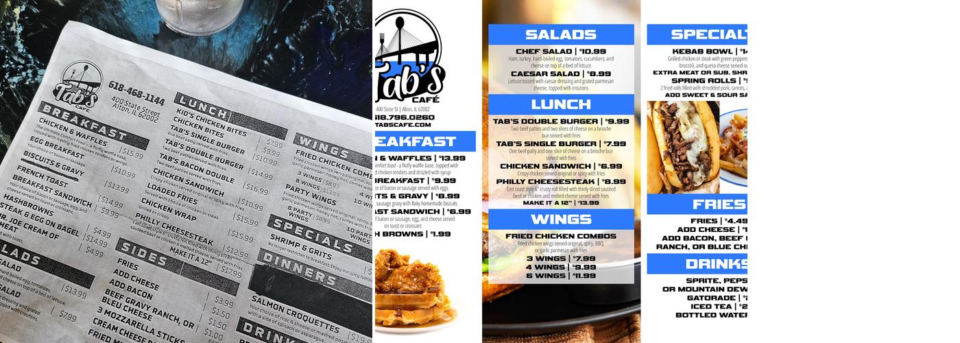 Tab's Cafe Menu