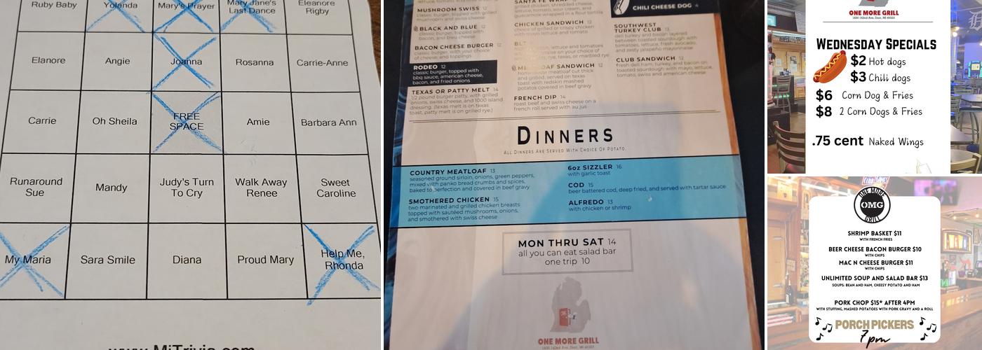 One More Grill Menu