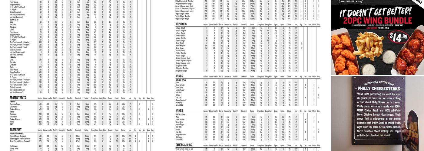 Charleys Cheesesteaks Menu